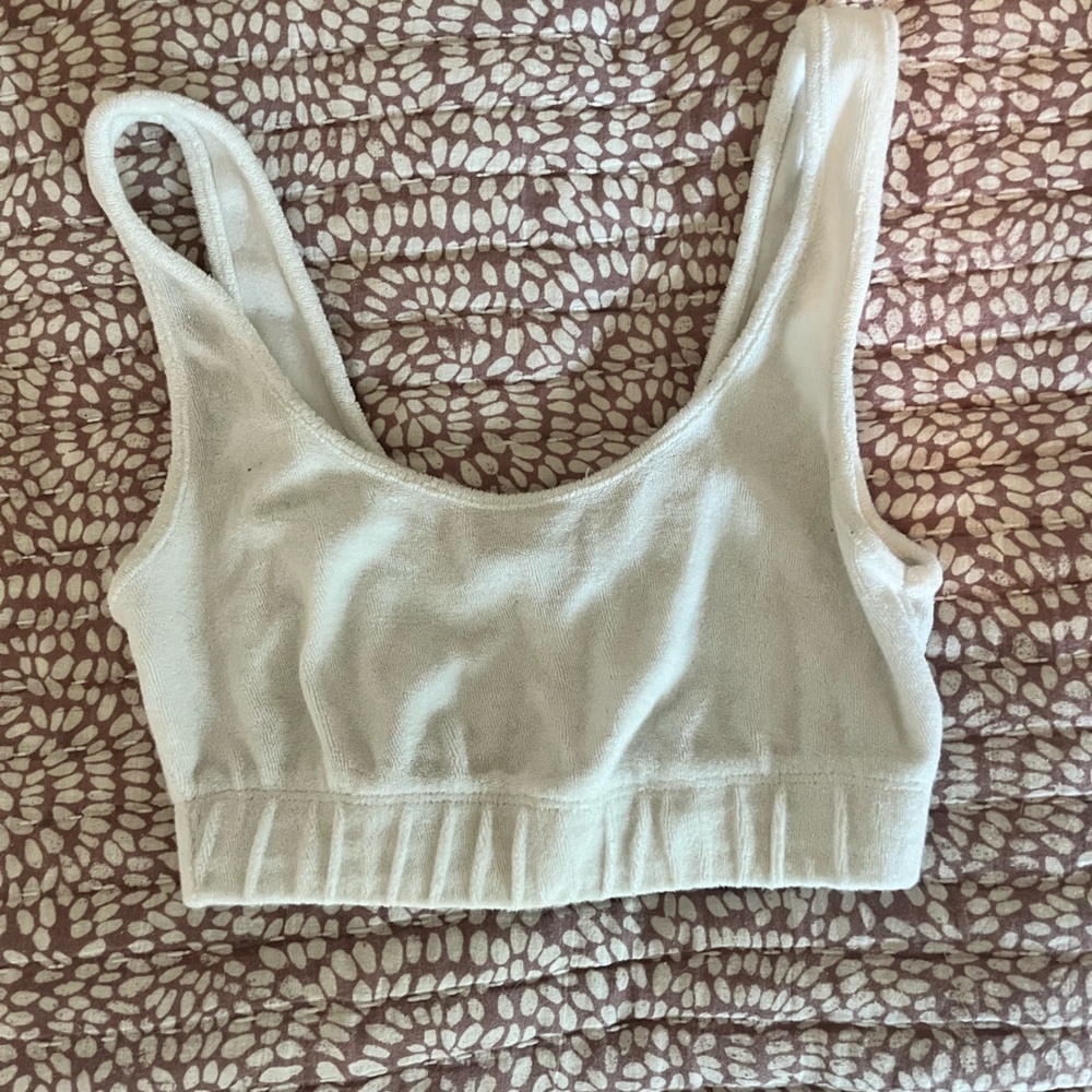 Zara off white bra top terry cloth